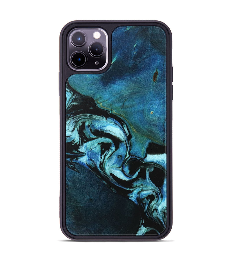 iPhone 11 Pro Max Wood Phone Case - Ty (Blue, 747264)