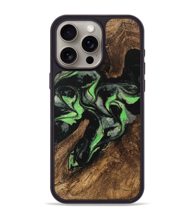 iPhone 15 Pro Max Wood Phone Case - Percy (Green, 747273)