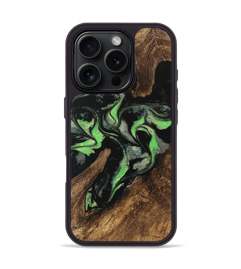 iPhone 16 Pro Wood Phone Case - Percy (Green, 747273)