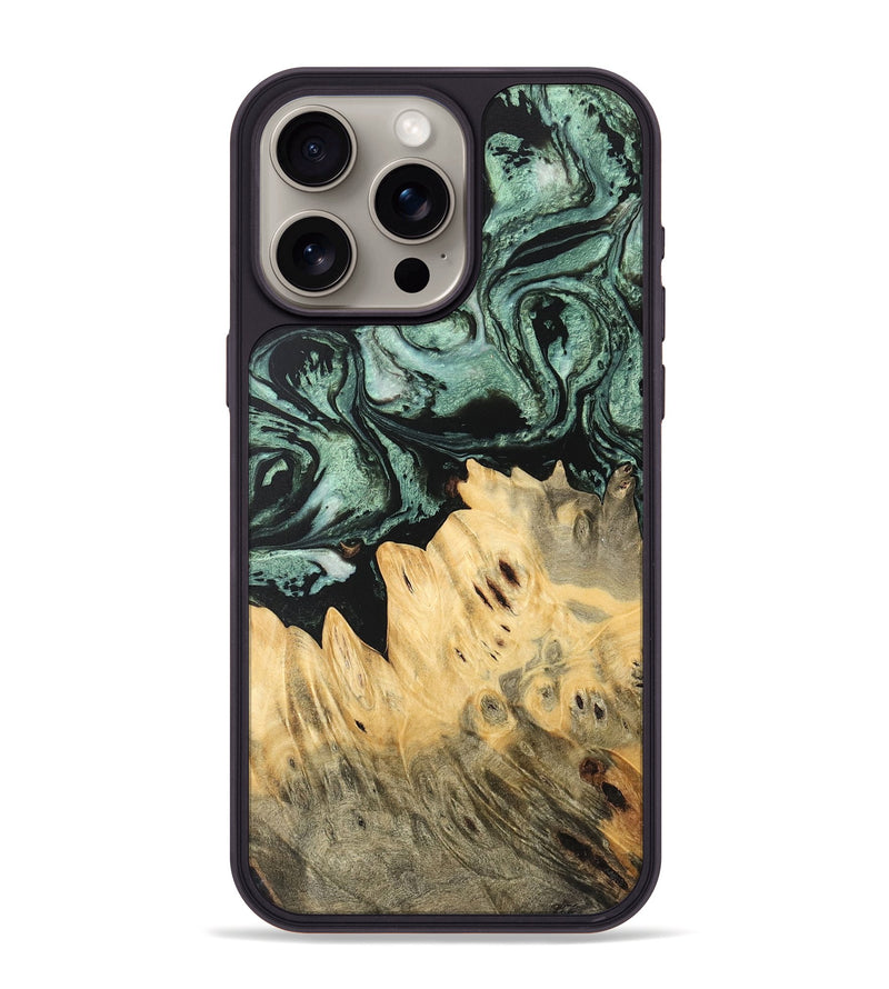 iPhone 15 Pro Max Wood Phone Case - Eunice (Green, 747278)