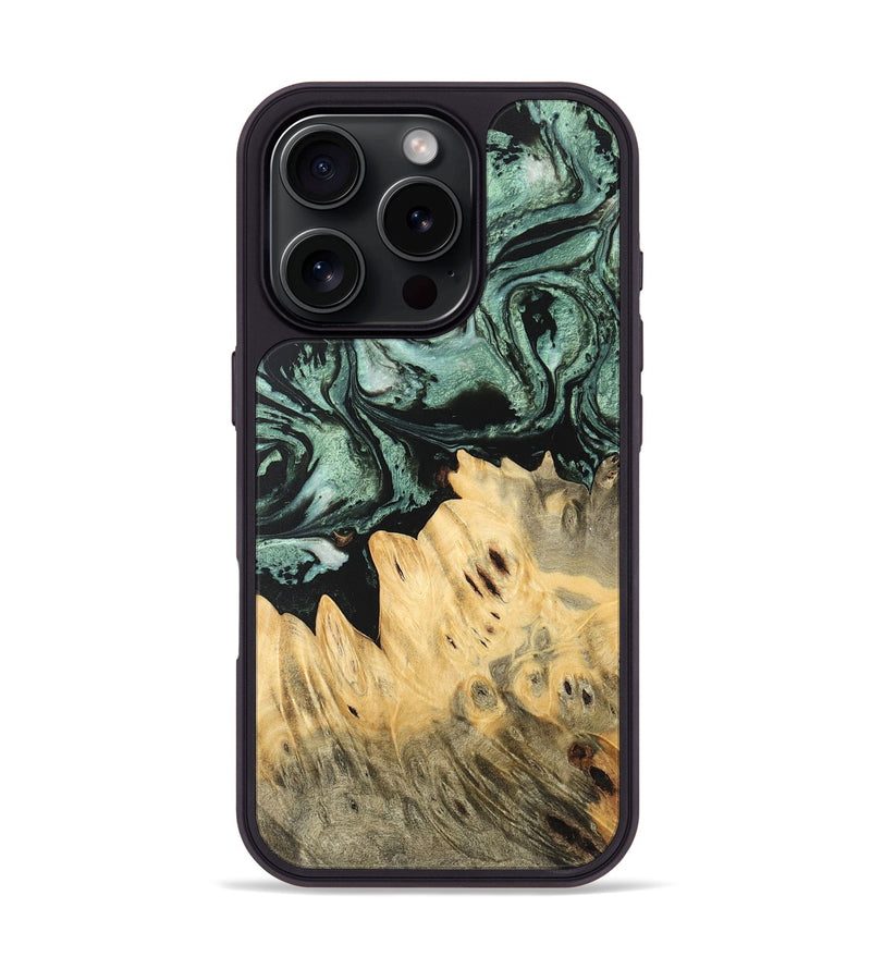 iPhone 16 Pro Wood Phone Case - Eunice (Green, 747278)