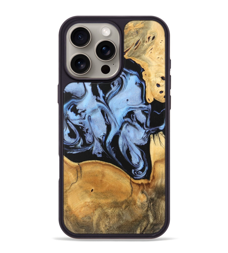 iPhone 16 Pro Max Wood Phone Case - Jamison (Blue, 747279)