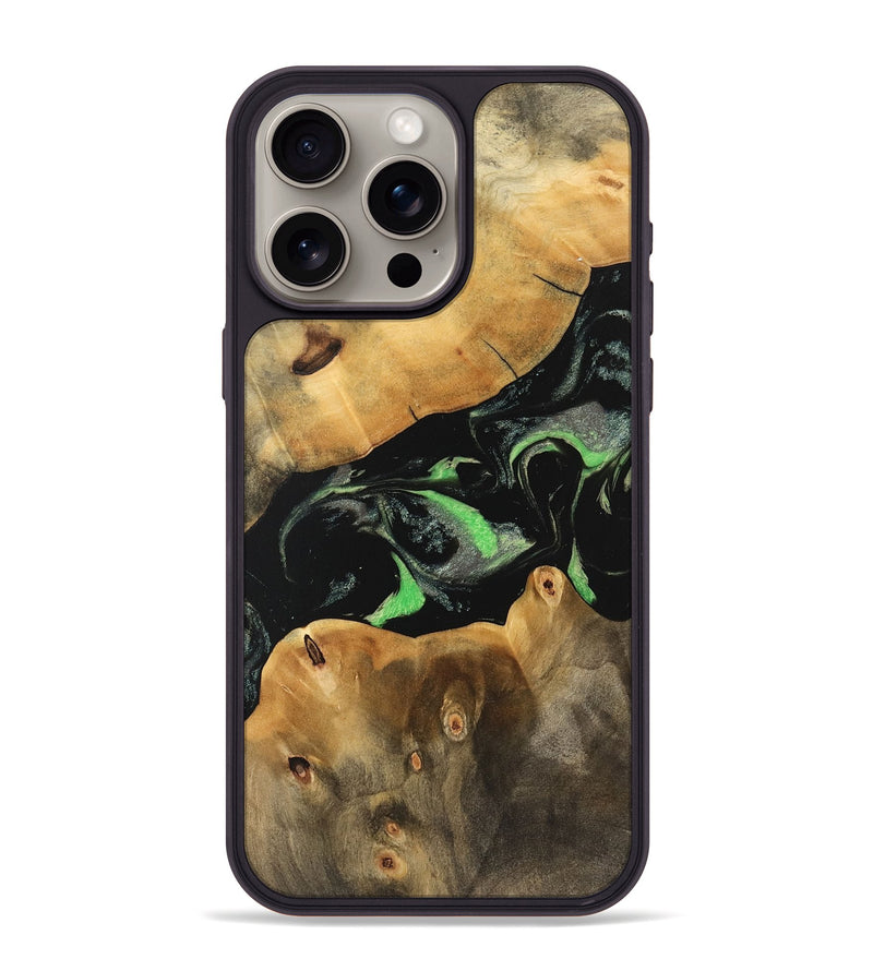 iPhone 15 Pro Max Wood Phone Case - Stevie (Green, 747286)