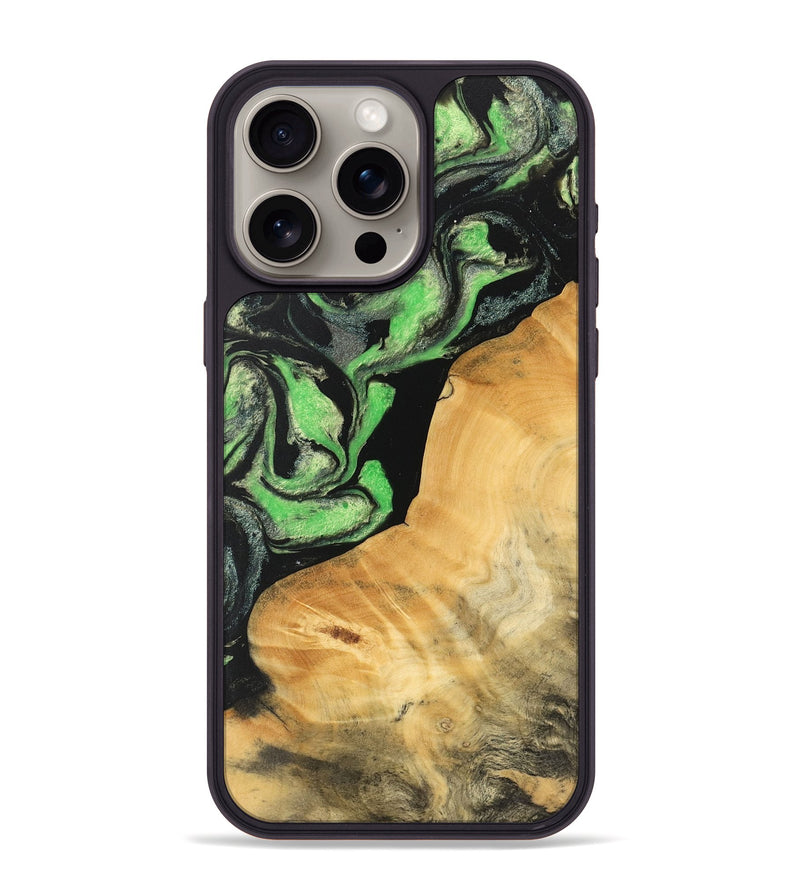 iPhone 15 Pro Max Wood Phone Case - Sunny (Green, 747287)