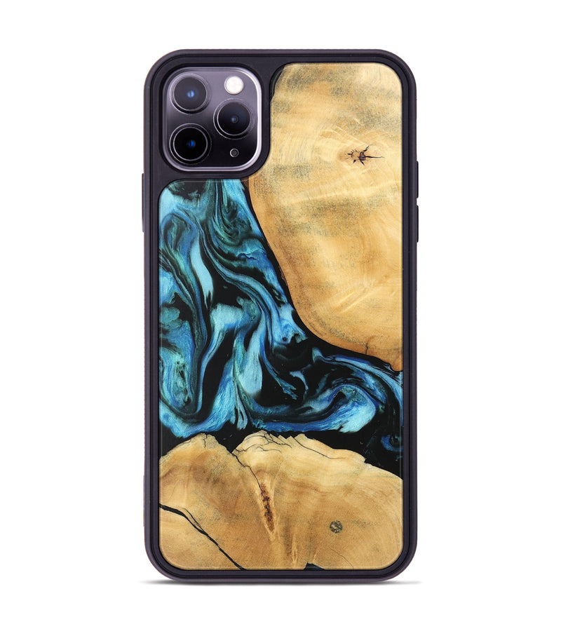 iPhone 11 Pro Max Wood Phone Case - Teena (Blue, 747295)