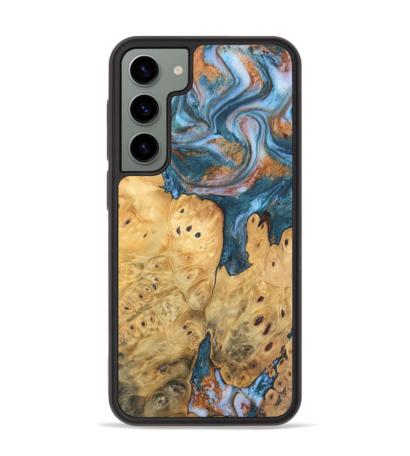 Galaxy S23 Plus Wood Phone Case - Edison (Teal & Gold, 747302)