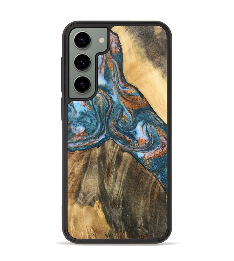 Galaxy S23 Plus Wood Phone Case - Jenelle (Teal & Gold, 747303)