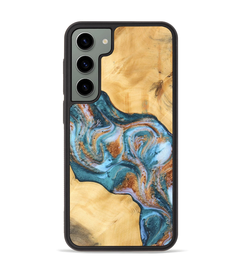 Galaxy S23 Plus Wood Phone Case - Urban (Teal & Gold, 747317)