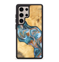 Galaxy S25 Ultra Wood Phone Case - Urban (Teal & Gold, 747317)