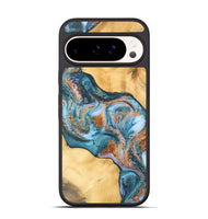 Pixel 9 Wood Phone Case - Urban (Teal & Gold, 747317)