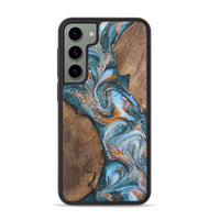 Galaxy S23 Plus Wood Phone Case - Dorsey (Teal & Gold, 747320)