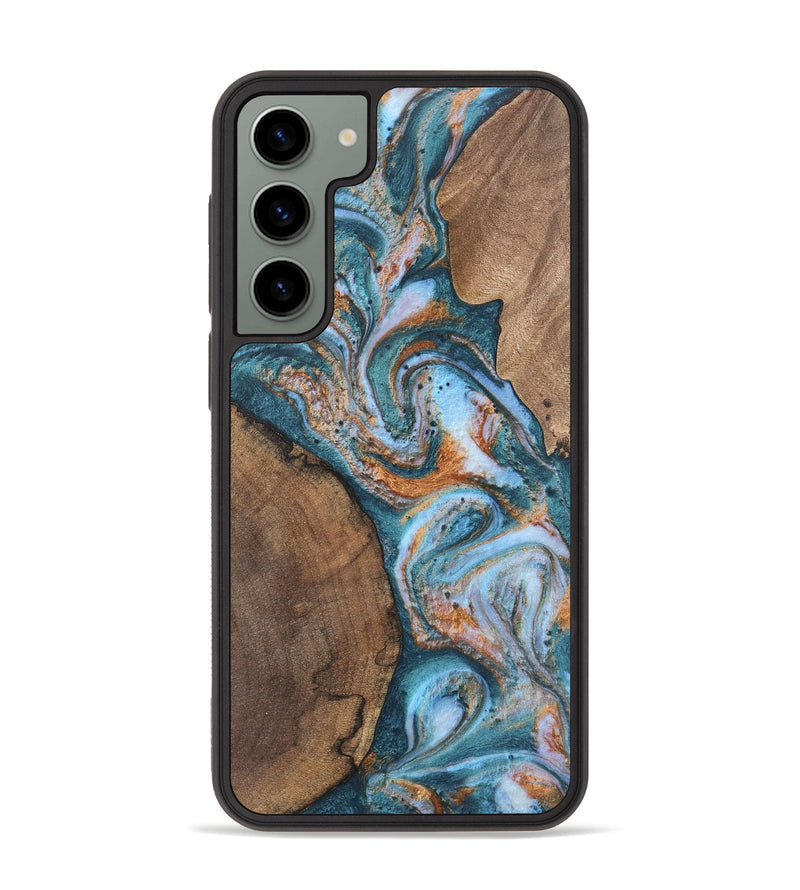 Galaxy S23 Plus Wood Phone Case - Dorsey (Teal & Gold, 747320)