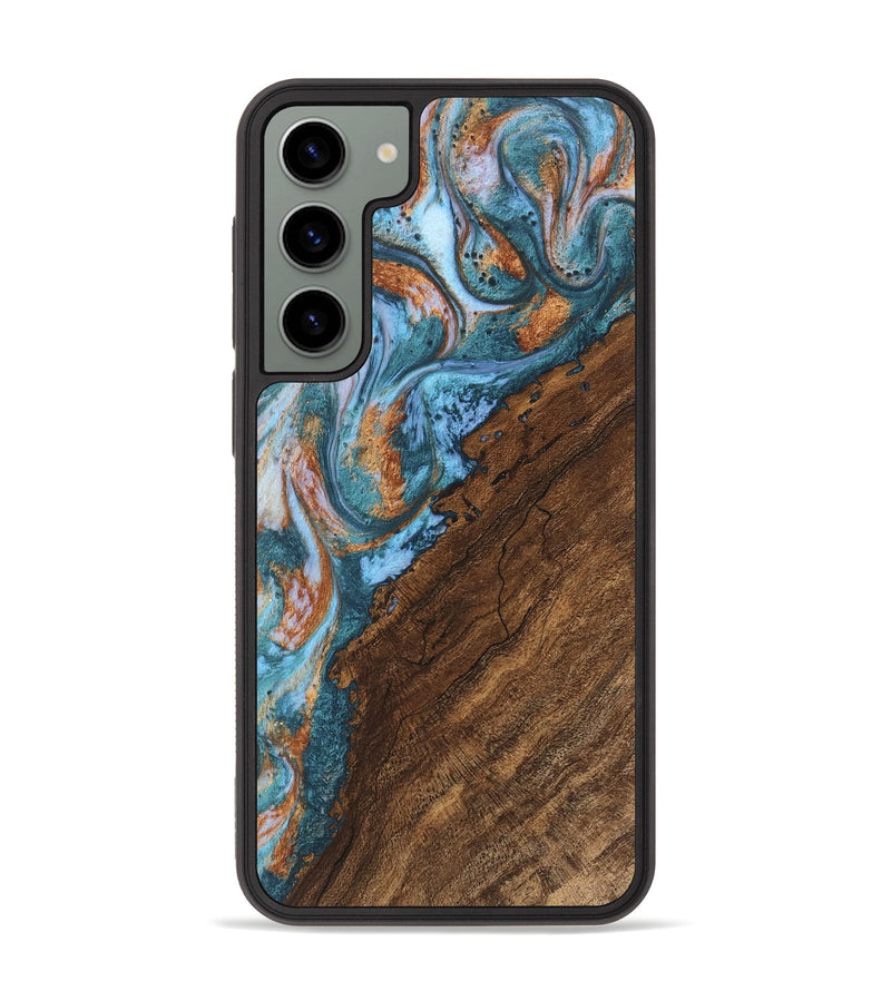 Galaxy S23 Plus Wood Phone Case - Marcel (Teal & Gold, 747322)