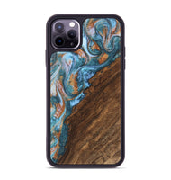 iPhone 11 Pro Max Wood Phone Case - Marcel (Teal & Gold, 747322)