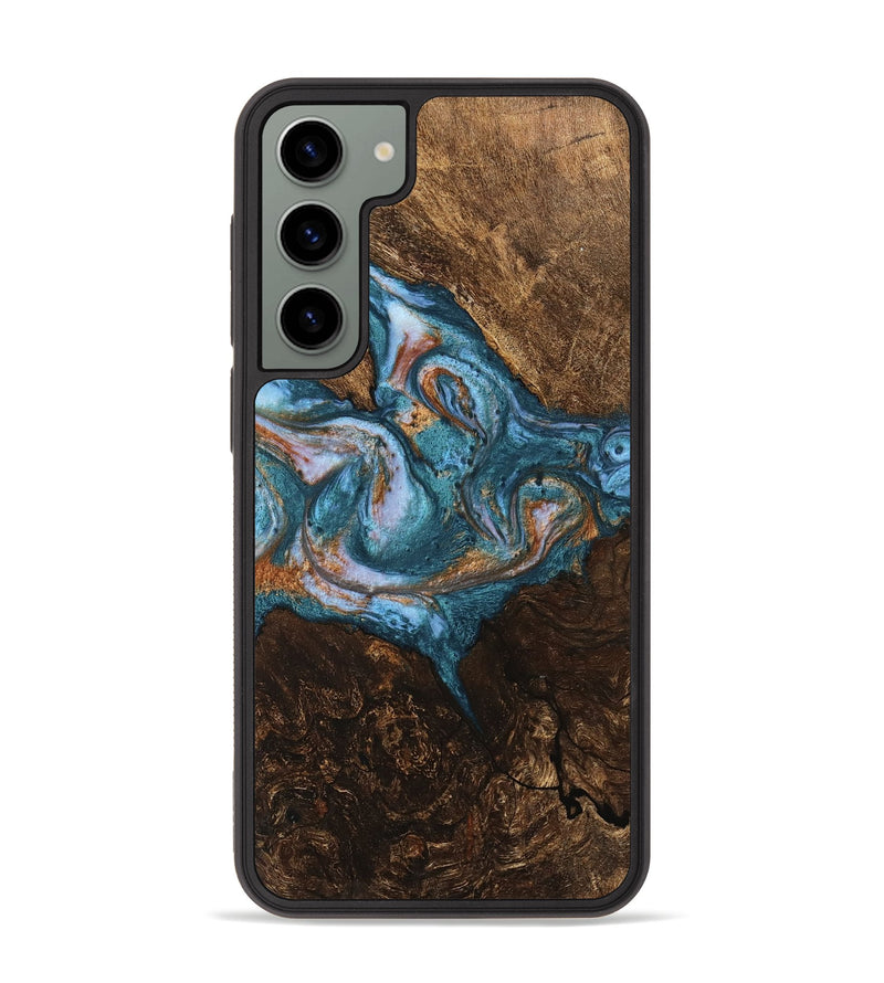 Galaxy S23 Plus Wood Phone Case - Elmore (Teal & Gold, 747326)