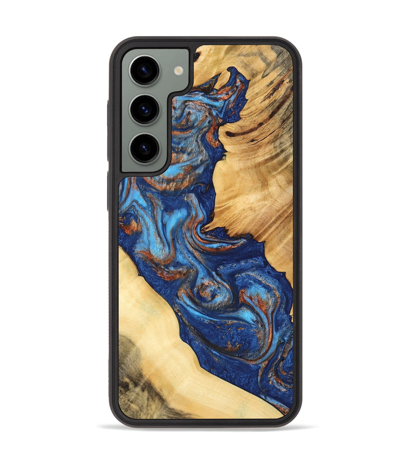 Galaxy S23 Plus Wood Phone Case - Azrael (Teal & Gold, 747332)