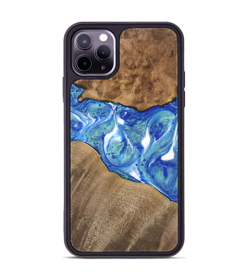 iPhone 11 Pro Max Wood Phone Case - Thad (Blue, 747351)