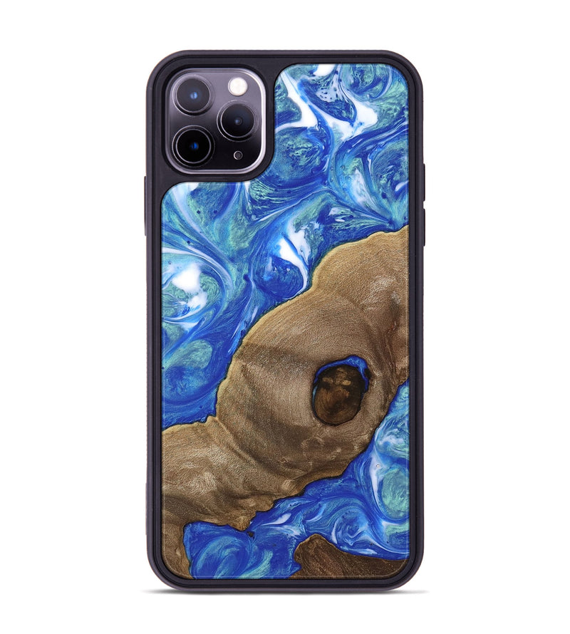 iPhone 11 Pro Max Wood Phone Case - Tamika (Blue, 747358)