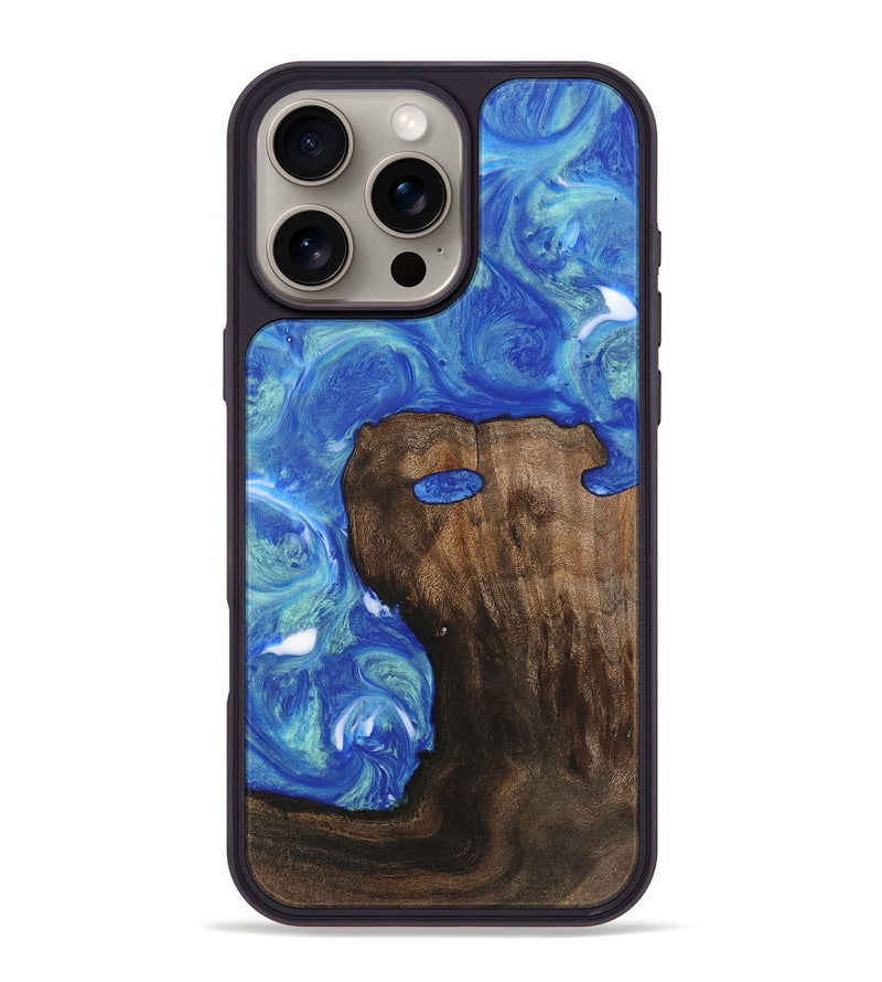 iPhone 16 Pro Max Wood Phone Case - Claire (Blue, 747365)