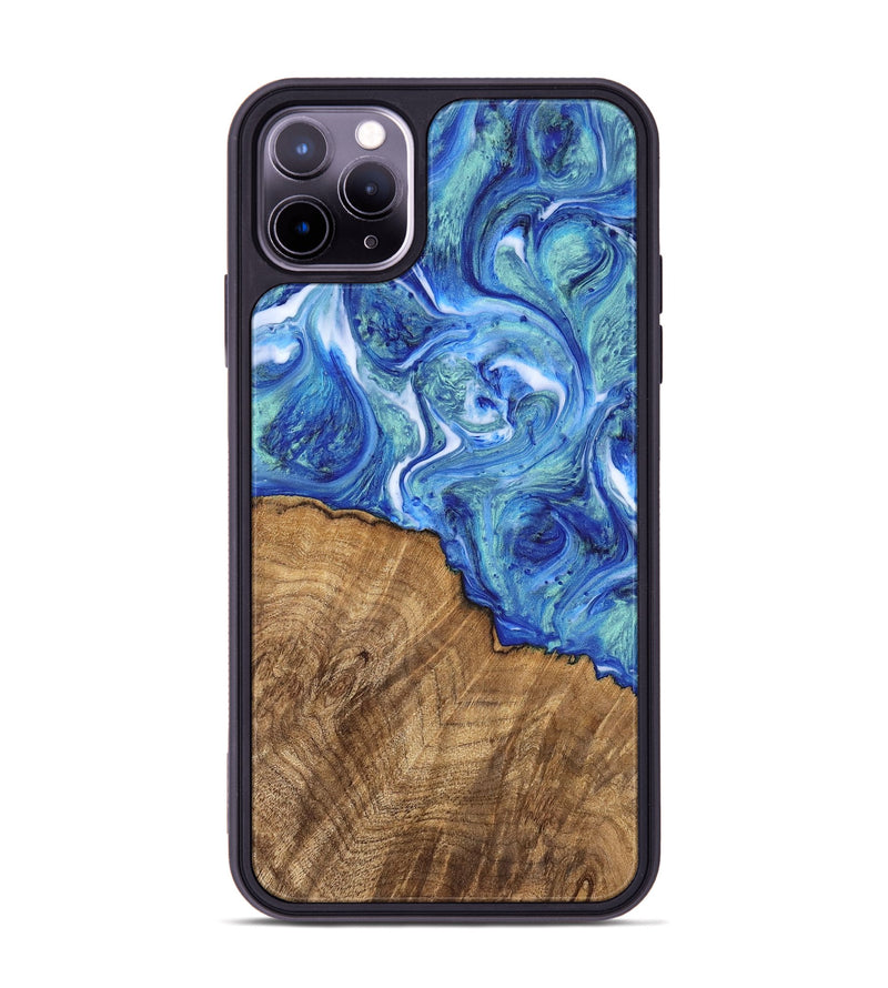 iPhone 11 Pro Max Wood Phone Case - Jayceon (Blue, 747373)