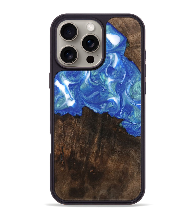 iPhone 16 Pro Max Wood Phone Case - Lorrie (Blue, 747374)