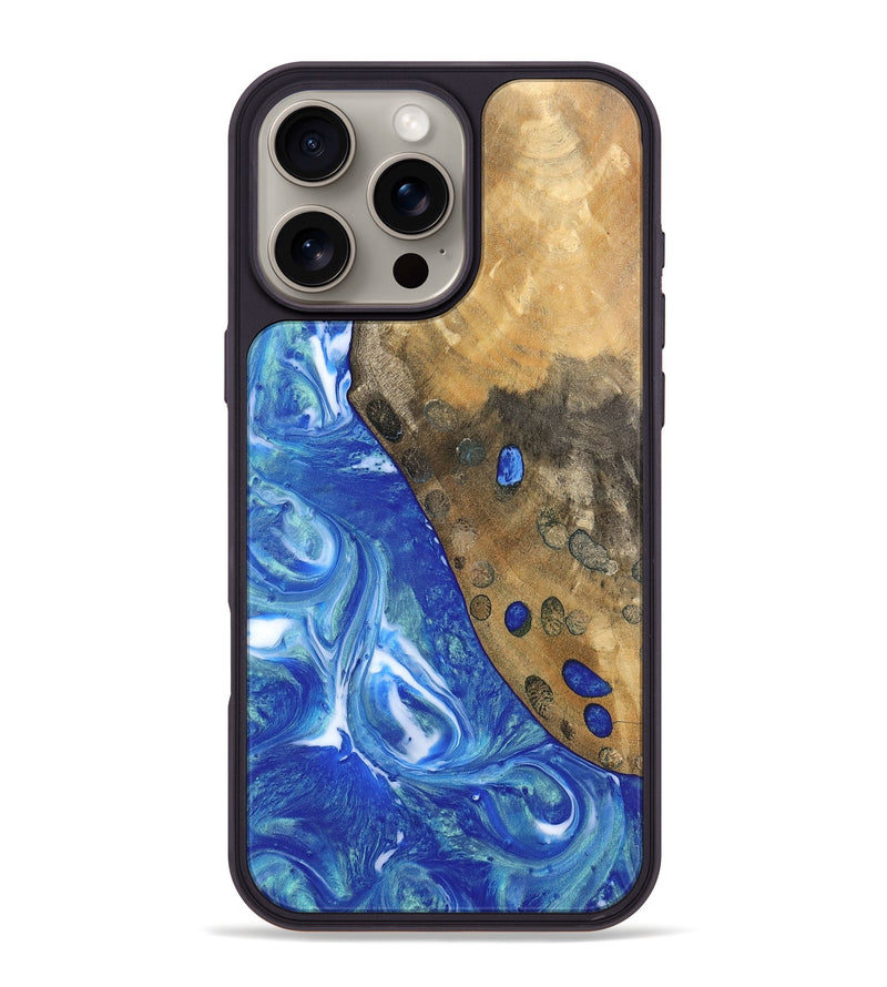 iPhone 16 Pro Max Wood Phone Case - Alesia (Blue, 747375)