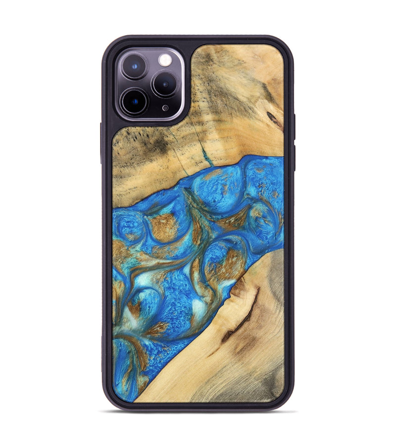 iPhone 11 Pro Max Wood Phone Case - Quinn (Teal & Gold, 747379)