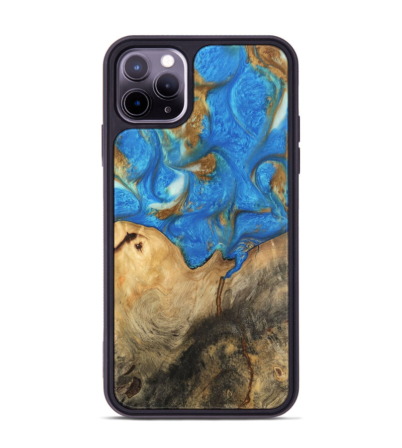 iPhone 11 Pro Max Wood Phone Case - Maribel (Teal & Gold, 747380)