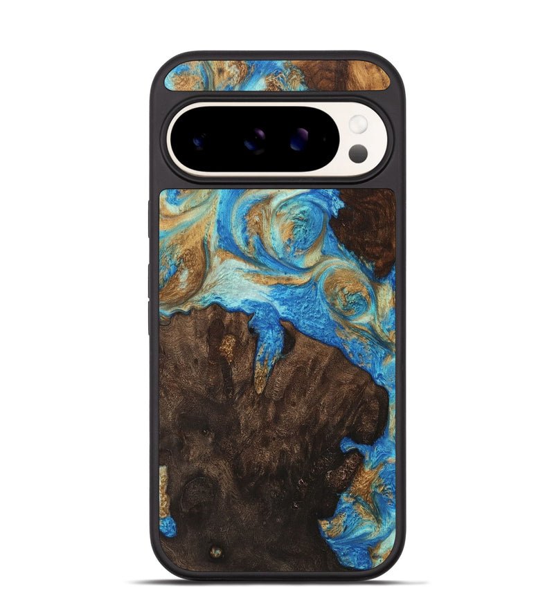 Pixel 9 Pro Wood Phone Case - Everest (Teal & Gold, 747383)