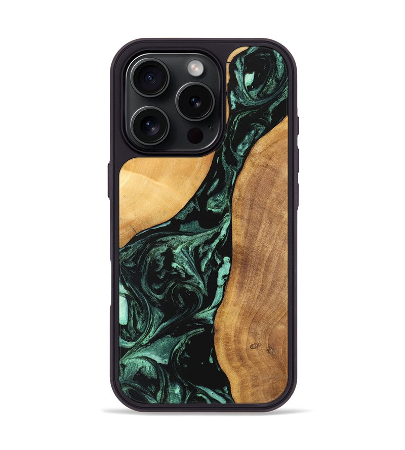 iPhone 16 Pro Wood Phone Case - Alivia (Green, 747384)