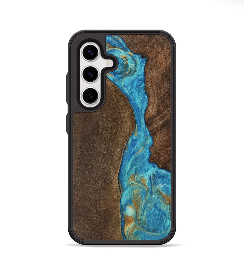 Galaxy S25 Wood Phone Case - Petra (Teal & Gold, 747385)