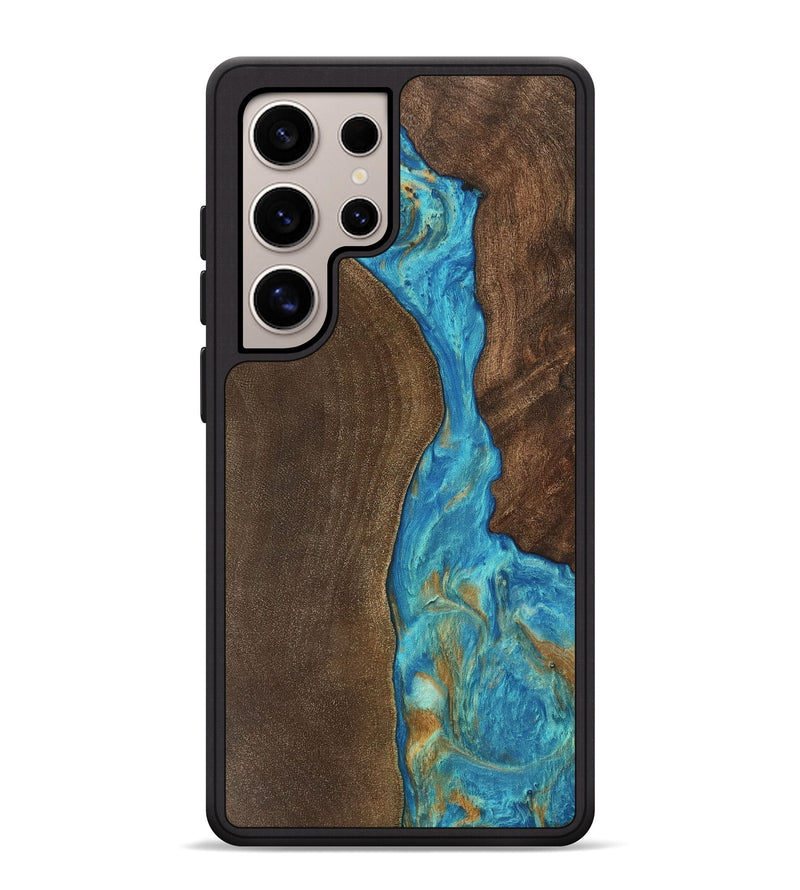 Galaxy S25 Ultra Wood Phone Case - Petra (Teal & Gold, 747385)