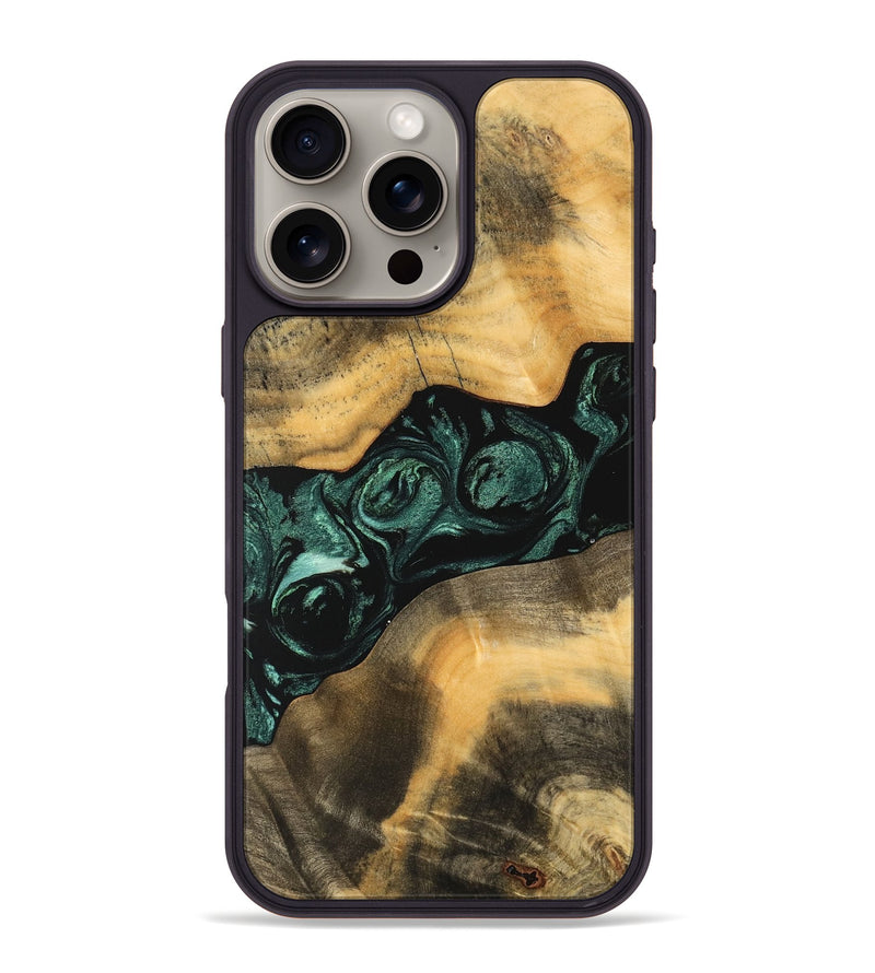 iPhone 16 Pro Max Wood Phone Case - Dimitri (Green, 747386)