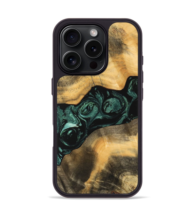 iPhone 16 Pro Wood Phone Case - Dimitri (Green, 747386)