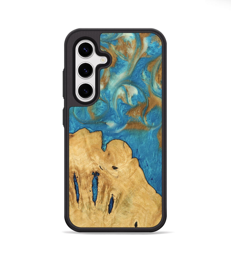 Galaxy S25 Wood Phone Case - Samson (Teal & Gold, 747387)