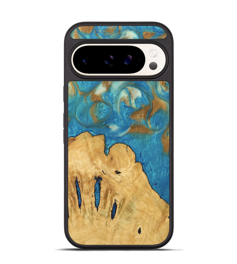 Pixel 9 Pro Wood Phone Case - Samson (Teal & Gold, 747387)