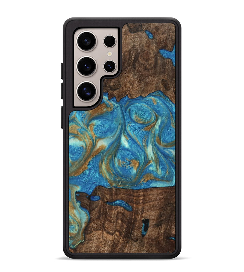 Galaxy S25 Ultra Wood Phone Case - Anika (Teal & Gold, 747392)