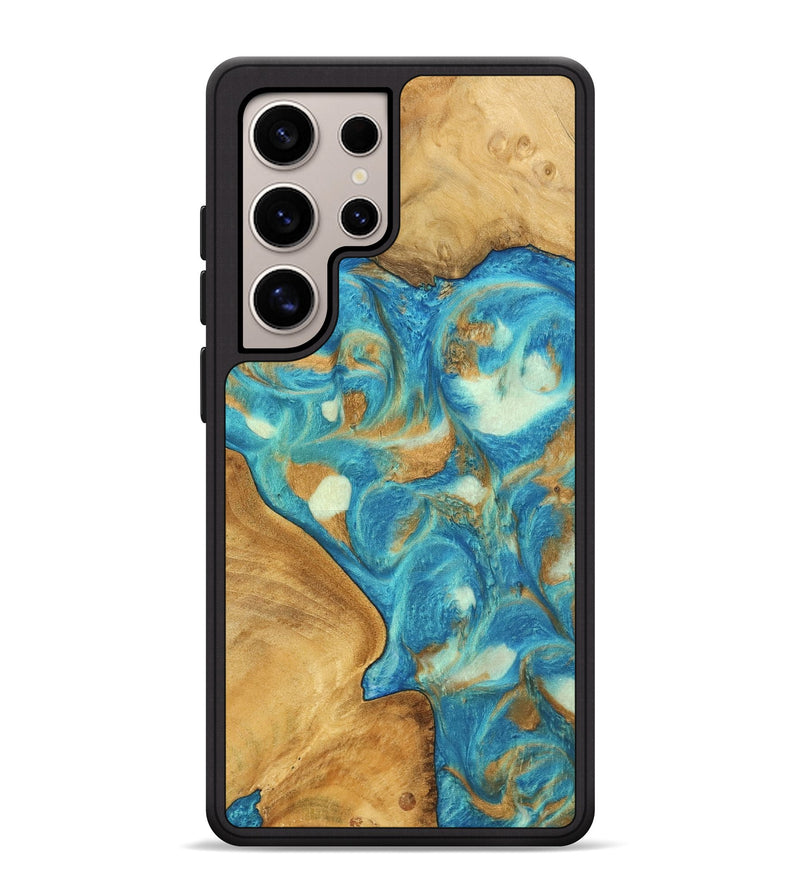 Galaxy S25 Ultra Wood Phone Case - Vanessa (Teal & Gold, 747405)