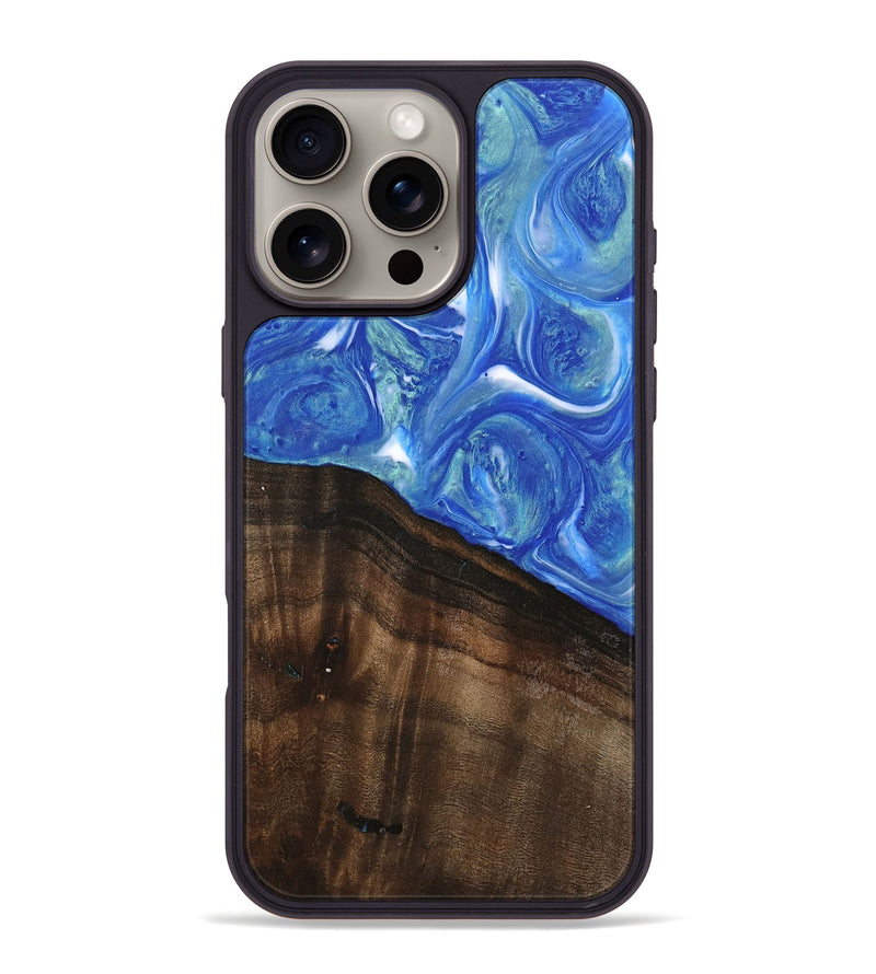 iPhone 16 Pro Max Wood Phone Case - Nevaeh (Blue, 747408)