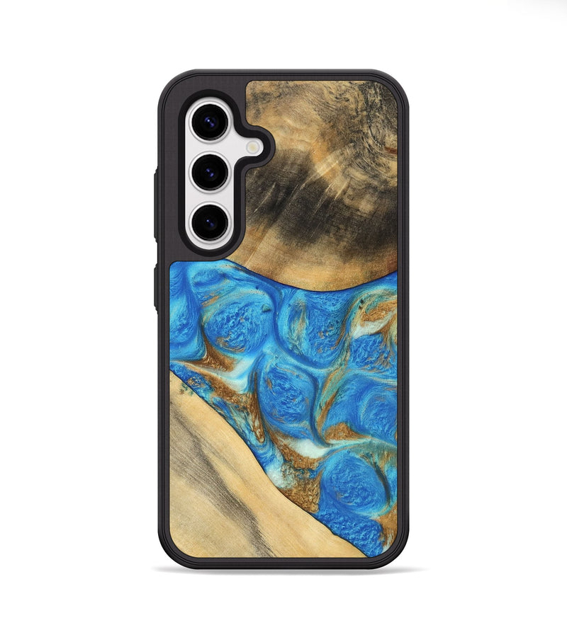 Galaxy S25 Wood Phone Case - Jaquan (Teal & Gold, 747409)