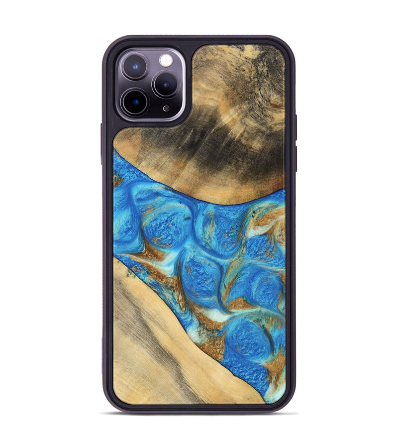 iPhone 11 Pro Max Wood Phone Case - Jaquan (Teal & Gold, 747409)