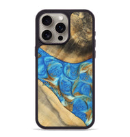 iPhone 15 Pro Max Wood Phone Case - Jaquan (Teal & Gold, 747409)