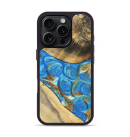 iPhone 16 Pro Wood Phone Case - Jaquan (Teal & Gold, 747409)