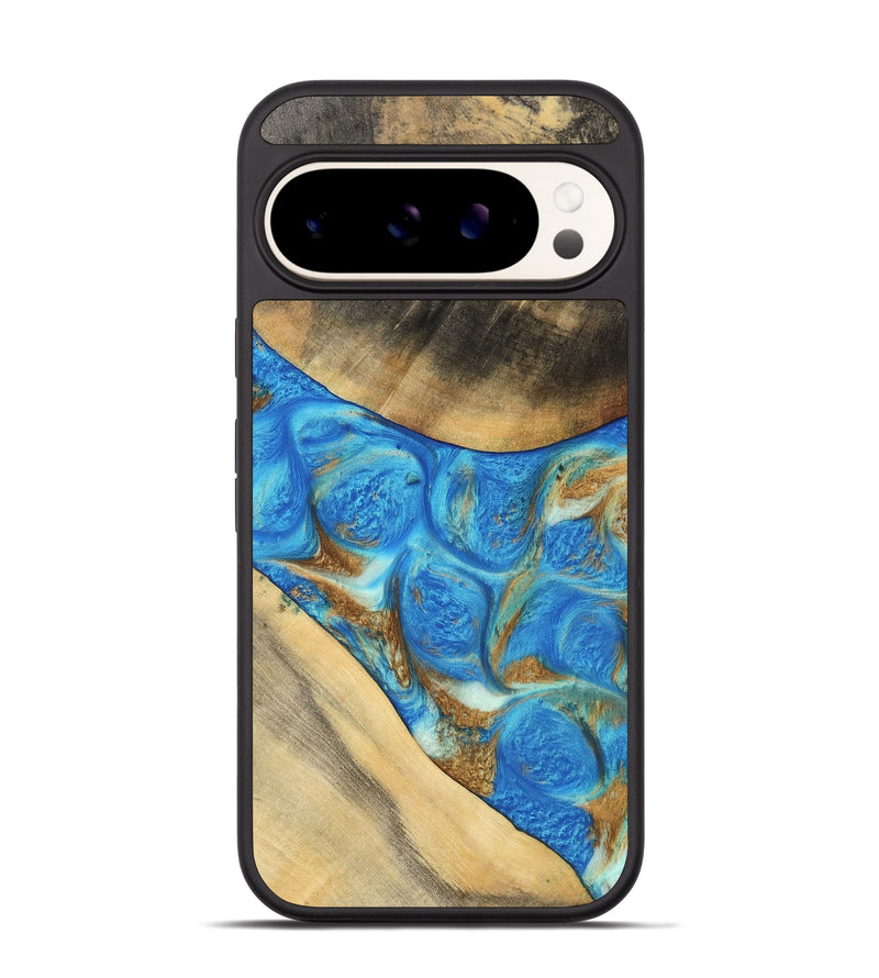 Pixel 9 Pro Wood Phone Case - Jaquan (Teal & Gold, 747409)