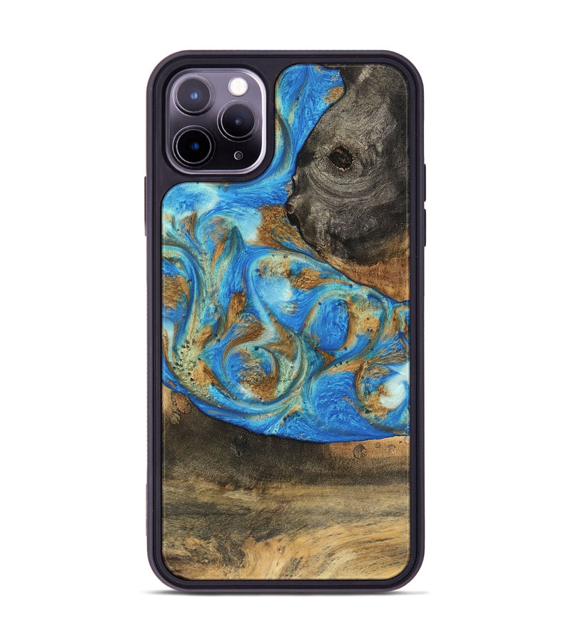 iPhone 11 Pro Max Wood Phone Case - Nelson (Teal & Gold, 747411)