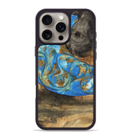 iPhone 16 Pro Max Wood Phone Case - Nelson (Teal & Gold, 747411)