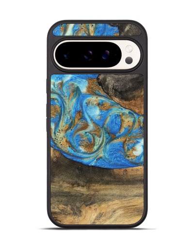 Pixel 9 Pro Wood Phone Case - Nelson (Teal & Gold, 747411)