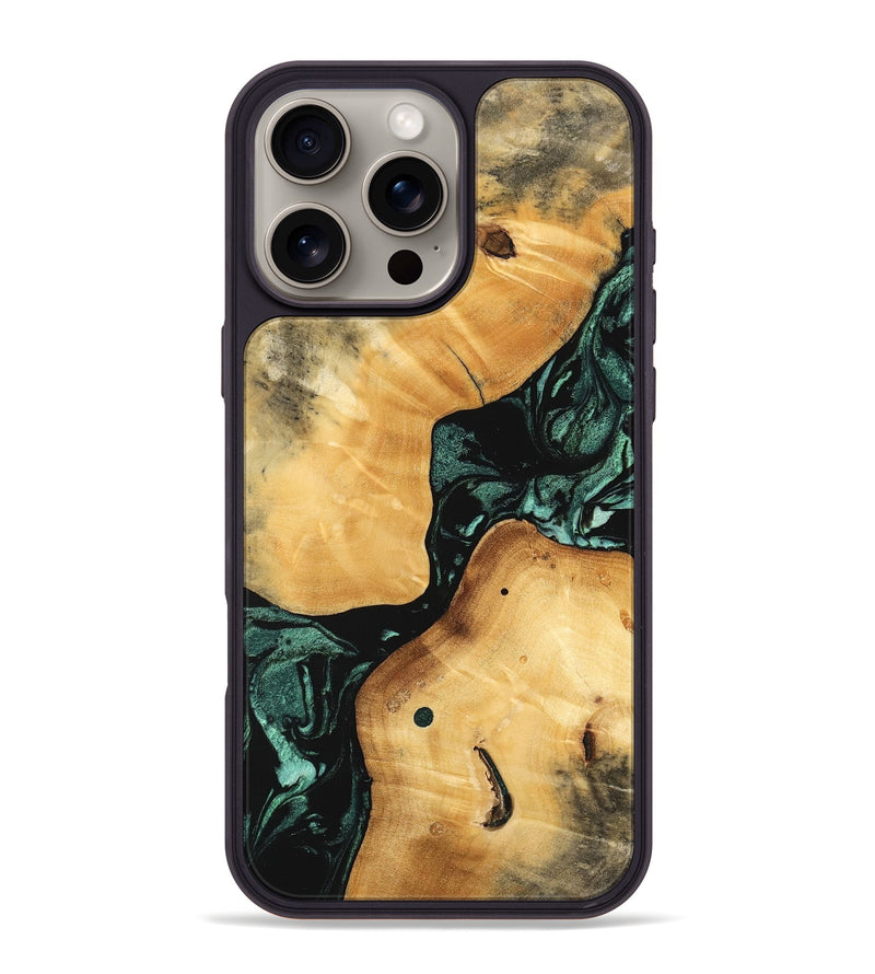 iPhone 16 Pro Max Wood Phone Case - Casper (Green, 747413)