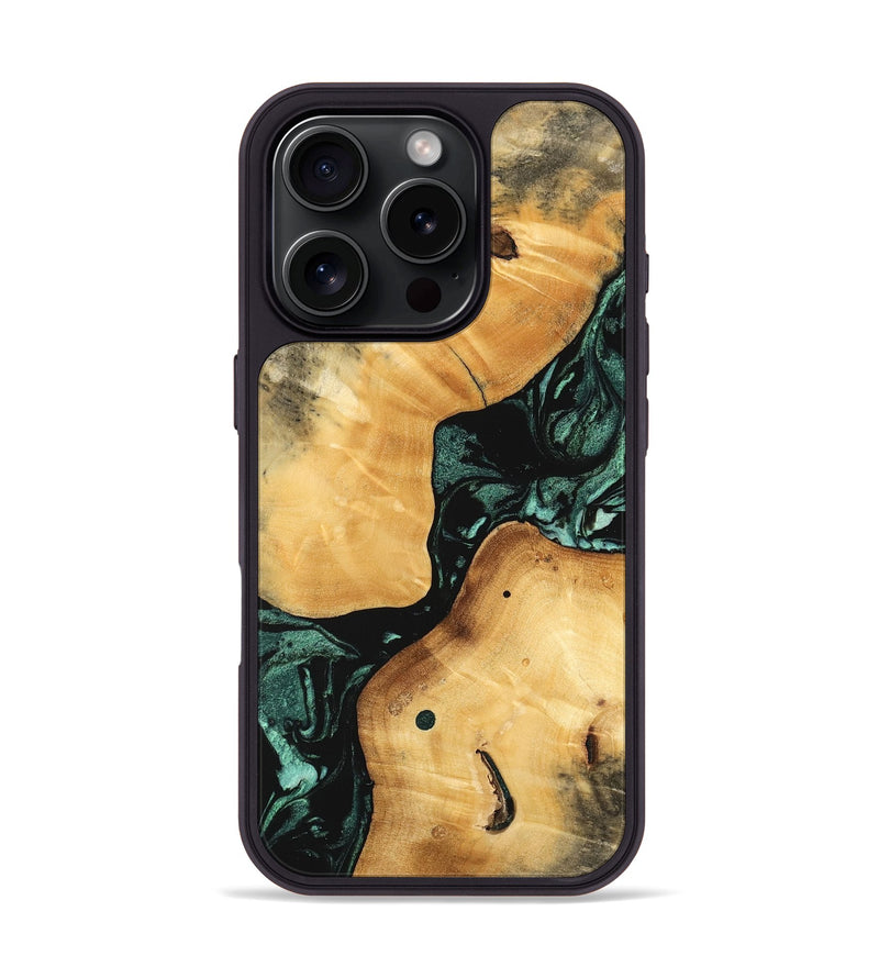 iPhone 16 Pro Wood Phone Case - Casper (Green, 747413)