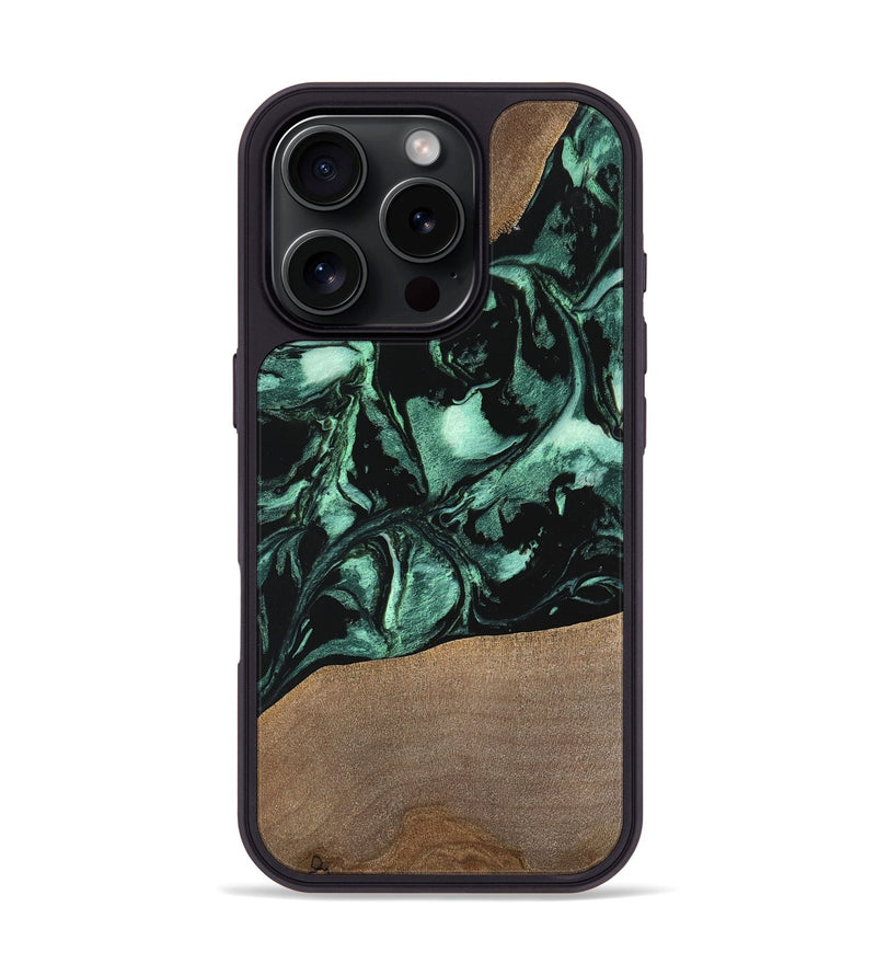 iPhone 16 Pro Wood Phone Case - Gary (Green, 747414)